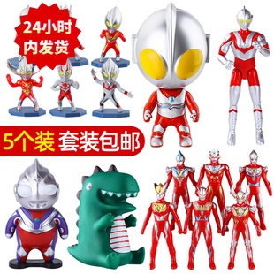 网红卡通英雄超人打怪兽蛋糕装饰摆件儿童宝宝生日派对甜品台插件