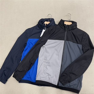 意大利奢品 男款撞色 薄款春夏防泼水透气单层外套夹克 隐藏风帽