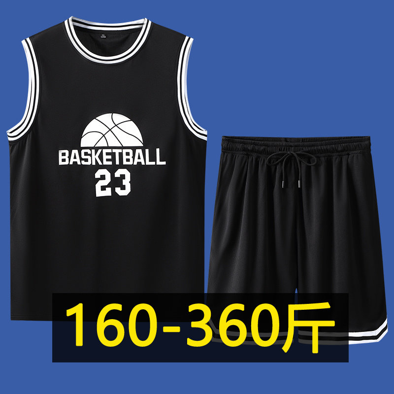 特大码篮球服运动套装男加肥加大胖子速干跑步短裤无袖背心300斤