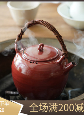 景德镇霖松堂提梁紫砂壶耐高温电陶炉煮茶壶烧水泡茶壶复古手工