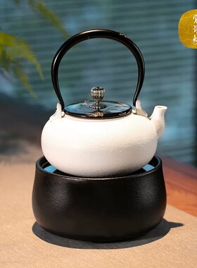 莺歌烧 竹节电陶炉素黑无图案静音小型遥控煮茶炉莺歌烧正品
