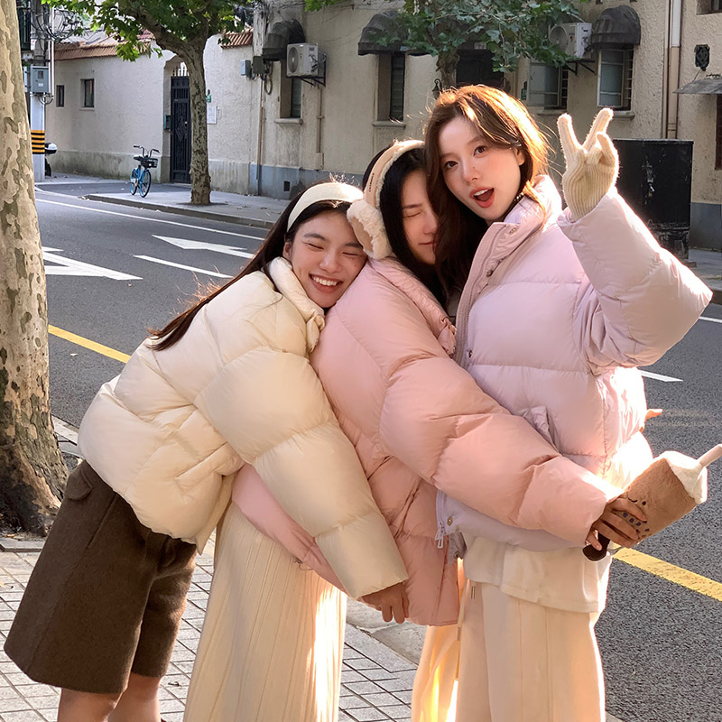 超轻羽绒服女冬季新款清新小个子立领超厚泡芙面包服95白鸭绒