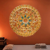 泰国特色金箔客厅木雕挂画沙发背景壁饰泰式 会所玄关东南亚雕板