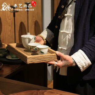 风化老木复古托果盘茶店禅意空间茶盘零食收纳盘玉石古玩拍摄道具