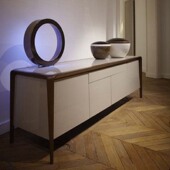 意式 黑胡桃木餐边柜储物柜客厅设计电视柜玄关柜简约现代边柜定制