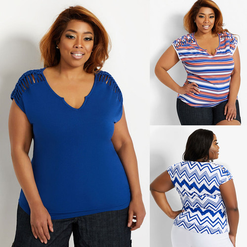 1893 欧美单胖MM特大码肩部绑带T恤200300400斤