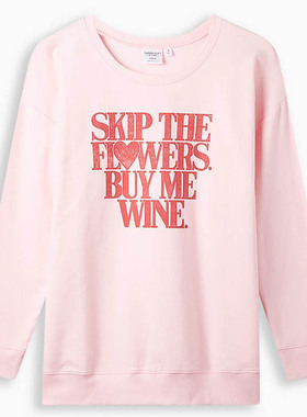 脏点瑕疵处理2506欧美特大码SUPERSOFT淡粉印花拉绒卫衣200300斤