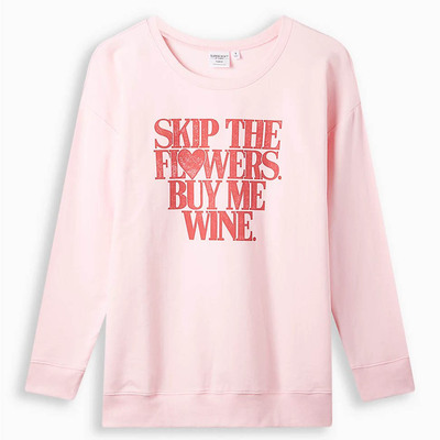 脏点瑕疵处理2506欧美特大码SUPERSOFT淡粉印花拉绒卫衣200300斤