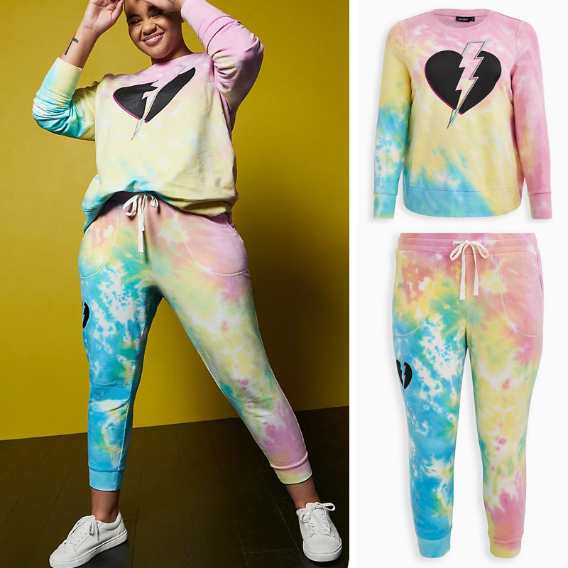 印染小瑕疵处理2200胖MM特大码粉绿扎染运动卫衣裤200300斤,女装/女士精品,大码裤装,淘宝优惠券,粉丝福利购,淘宝优惠卷