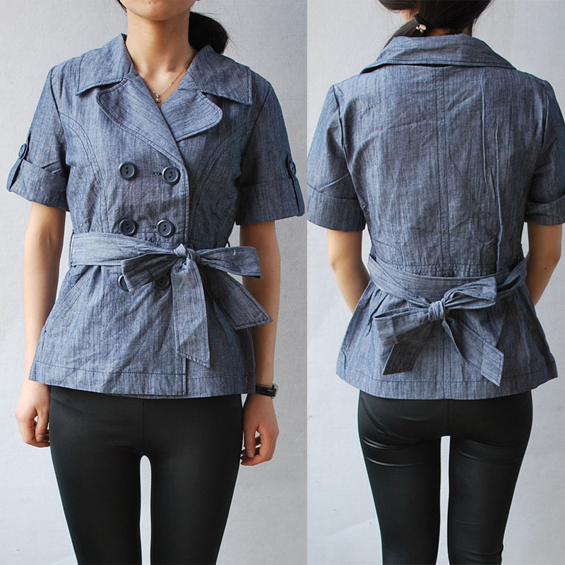 8339欧美单棉质双排小西装粒扣