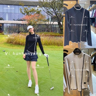 Wangle高尔夫女士2022折扣初秋百搭LOGO圆领针织长袖