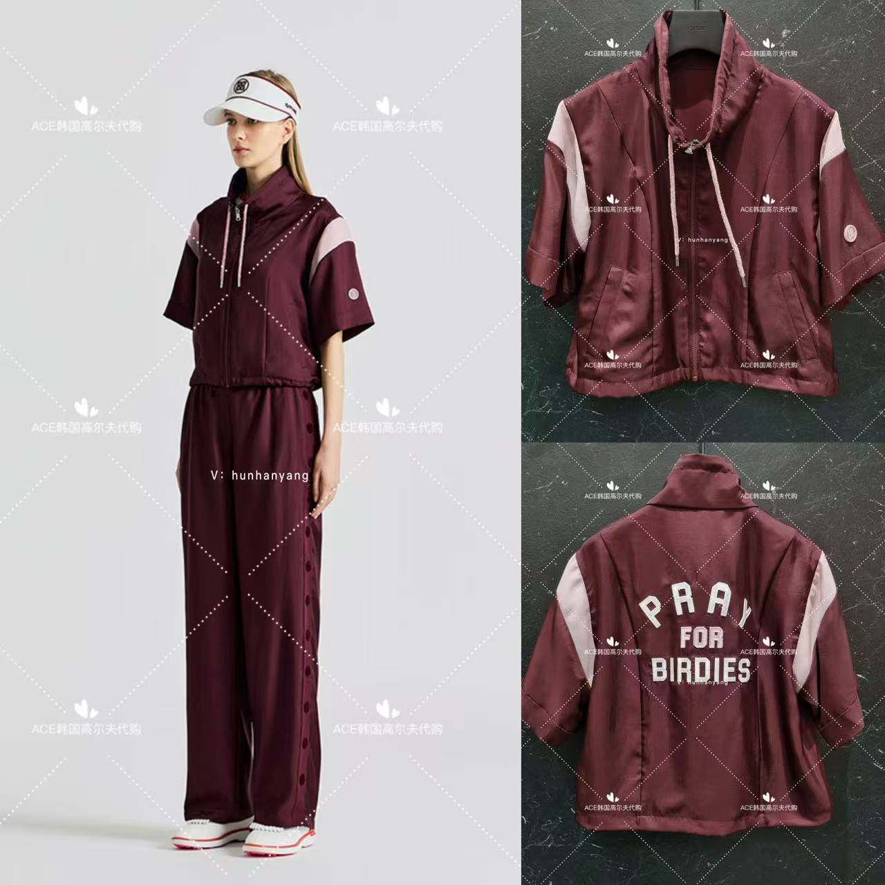 GFORE女士高尔夫短袖外套拉链