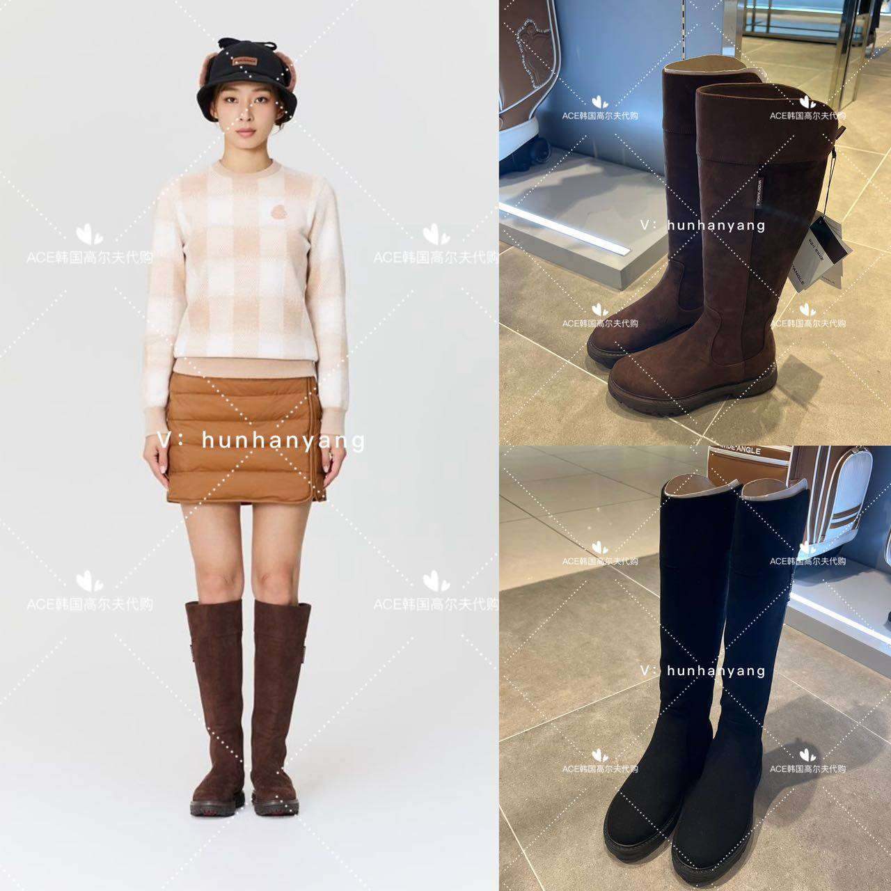 Wangle女士高尔夫球鞋长筒靴