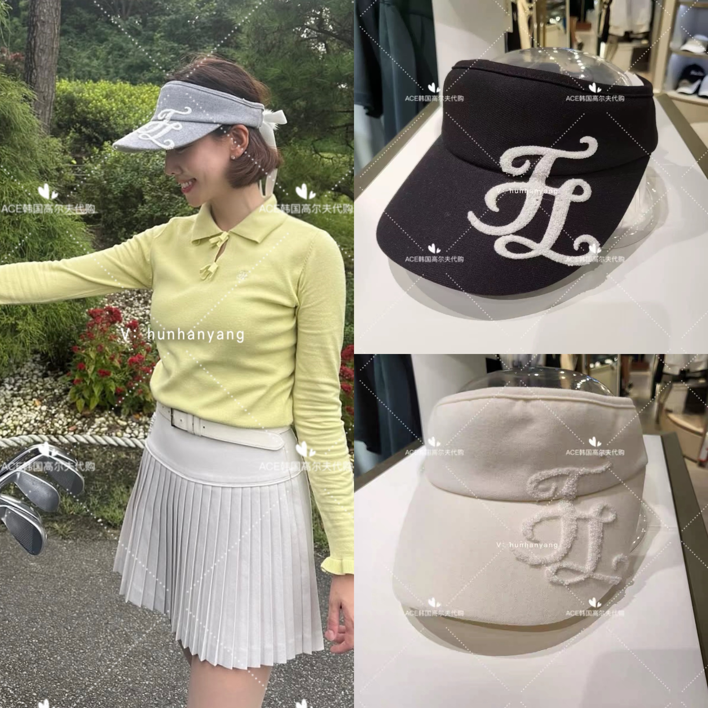 FL女士高尔夫球帽无顶防晒帽