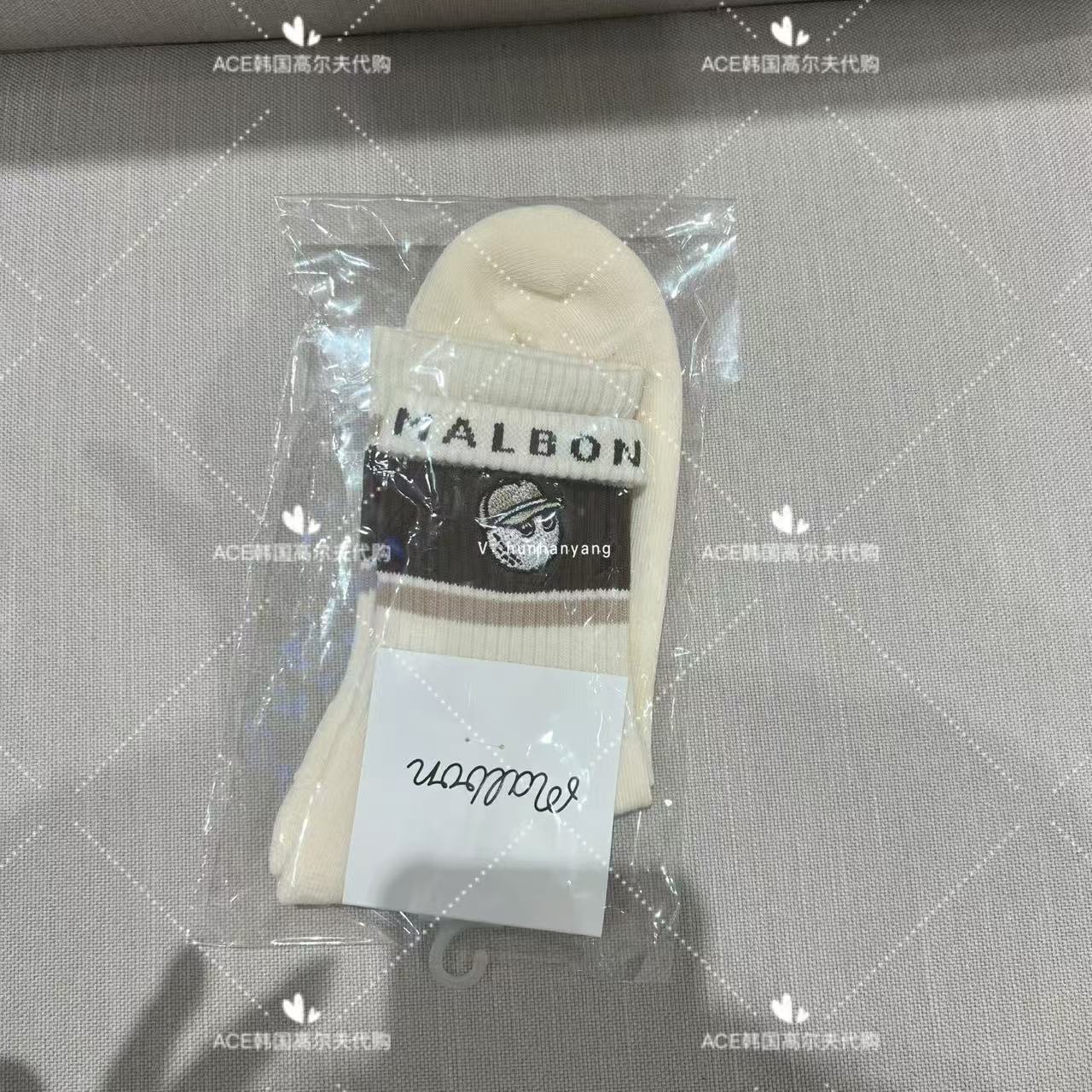MALBON男女高尔夫短袜中筒袜
