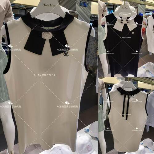 FL女士高尔夫舒适蝴蝶结无袖