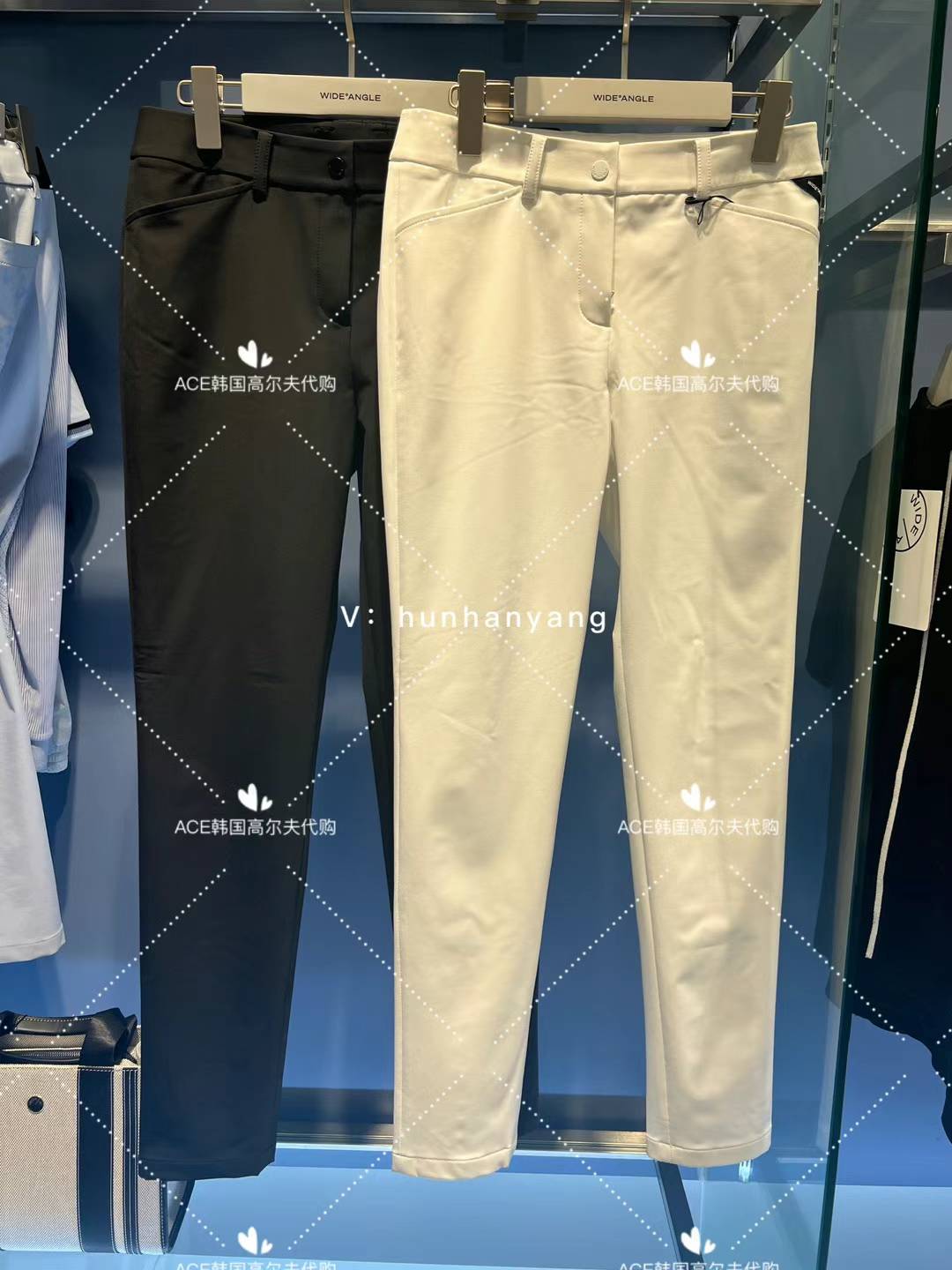 Wangle女士高尔夫折扣服装24秋百搭休闲运动纯色修身长裤WWU24311