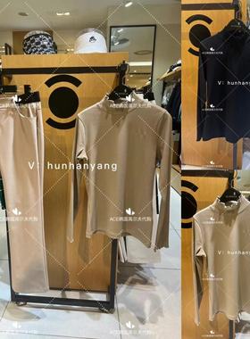 Wangle折扣高尔夫女士2023初秋百搭半高领螺纹修身上衣WWU23292