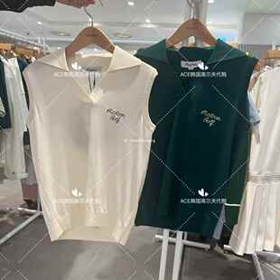 Malbon女士高尔夫折扣服装25夏季百搭休闲运动修身针织翻领马甲