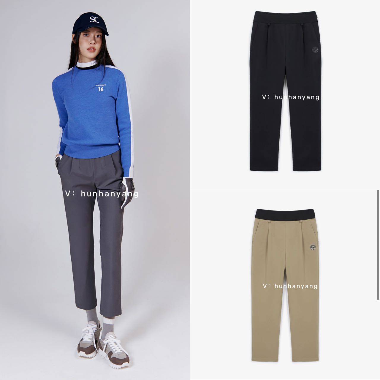 高尔夫女士纯色九分运动长裤SC