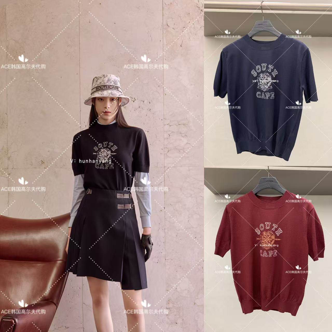 SOUTHCAPE女士高尔夫薄针织短袖