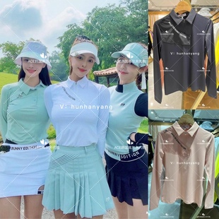 MasterBunny小兔子高尔夫女士2022初秋折扣LOGO翻领纯色上衣