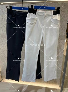 公鸡女士高尔夫服装24春季折扣百搭纯色微喇休闲运动修身长裤PT21