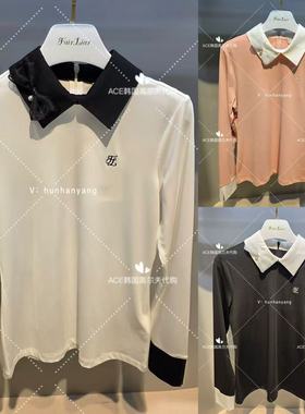 FL女士高尔夫长袖26春季新款百搭休闲时尚运动蝴蝶结翻领长袖