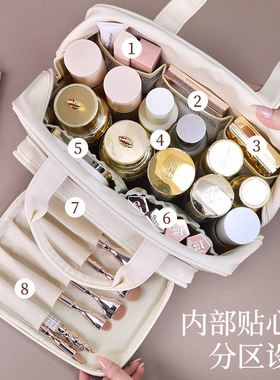 高级感大容量分区收纳袋手提化妆包旅行便携化妆品收纳洗漱包大号