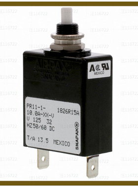 PR11-1-10.0A-XX-V【CIR BRKR MAG-HYDR 10A PUSH-RESET】