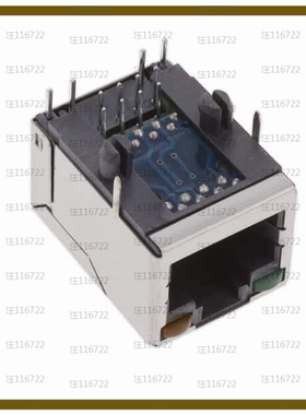 MTJ-88TUX1-FS2-PG2T-L5-C6A-HT【RJ45 1X1,TAB UP,CAT 6A,WITH L