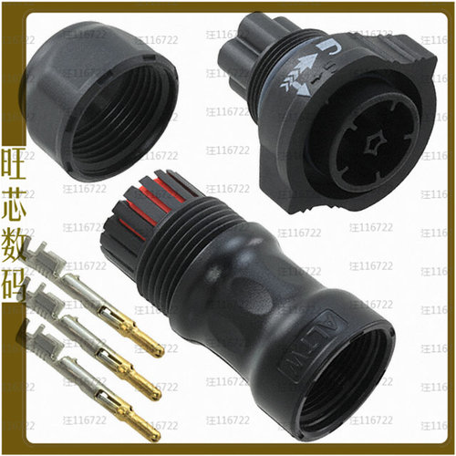 DC-03BFMA-QL8SPP【CONN PLUG MALE 3POS GOLD CRIMP】