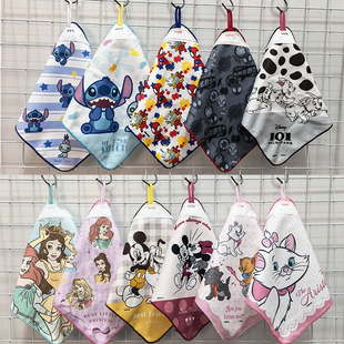 23x23cm日单斑点狗蜘蛛侠卡通超细纤维儿童成人方巾挂巾擦手毛巾