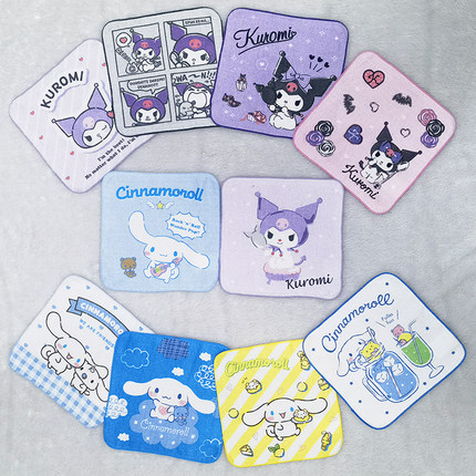 20x20cm大耳朵小白库洛米全棉纯棉儿童成人擦汗嘴手帕毛巾小方巾