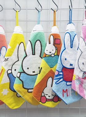 28x28cm美菲小兔子外贸全棉纯棉柔软儿童成人可挂毛巾擦手方巾