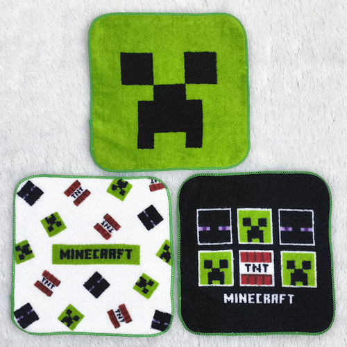16x16cm我的世界日单卡通纯棉柔软男生儿童小毛巾擦嘴擦汗小方巾