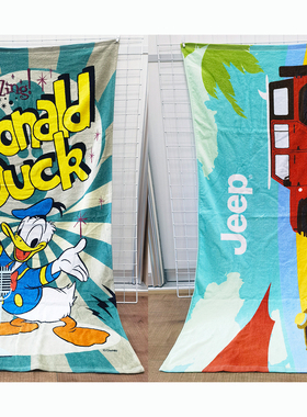 60x120cm外贸唐鸭鸭汽车外贸卡通全棉纯棉儿童成人柔软洗澡浴巾