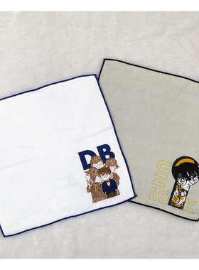 28x28cm日单 侦探柯南卡通纯棉纱布儿童成人擦汗嘴手帕毛巾方巾