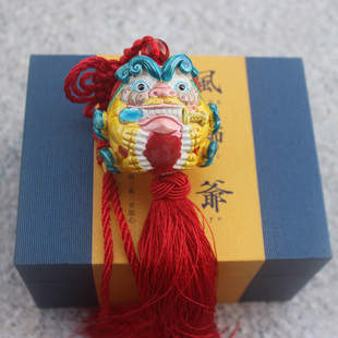 普门品交趾陶风狮爷单个黄色精美礼盒厦门伴手礼旅游特色工艺品