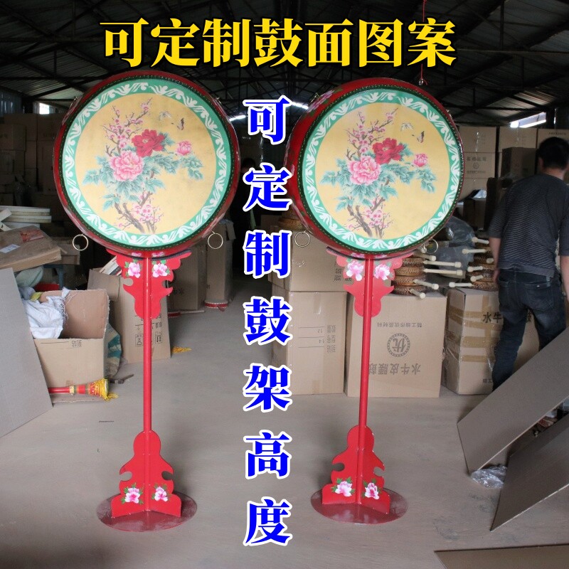 影视道具鼓花鼓彩绘红鼓摆放装饰建鼓道具鼓汉代十面埋伏鼓牛皮鼓