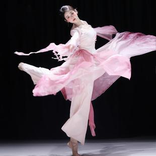 古典舞蹈服飘逸仙气渐变身韵纱衣中国舞现代舞练功服演出服套装