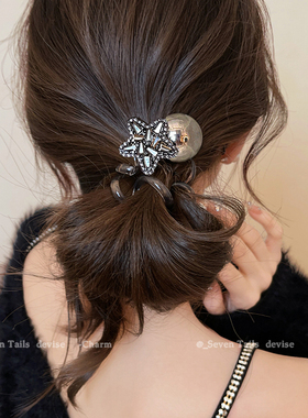 星星珍珠电话线发圈女高弹力耐用头绳扎丸子头皮筋发绳高级感头饰