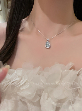冰透葫芦吊坠项链女轻奢小众颈链新中式国风锁骨链个性气质配饰潮