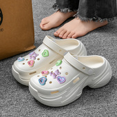 8.0cm厚底洞洞鞋 女 小个子增高防滑沙滩eva拖鞋 女夏季 外穿2025新款