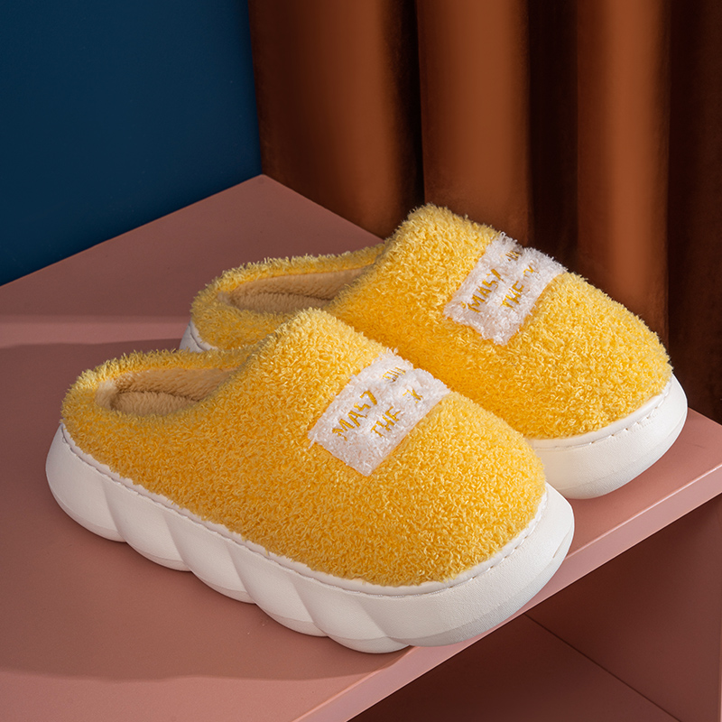 踩屎感家居冬天月子毛绒棉拖鞋