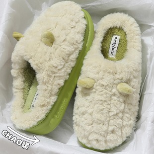 室内家居加厚保暖防滑厚底包跟拖鞋 可爱棉拖鞋 新款 2024冬季 男 女款