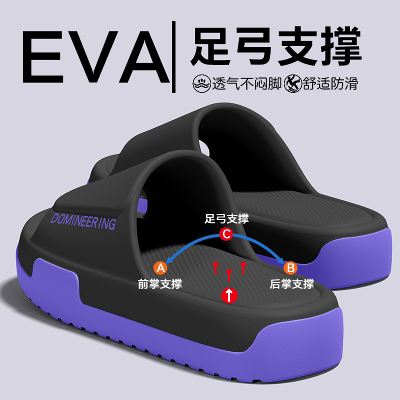 足弓支撑拖鞋男士2026新款夏季户外穿厚底耐磨防滑防臭久站不累脚