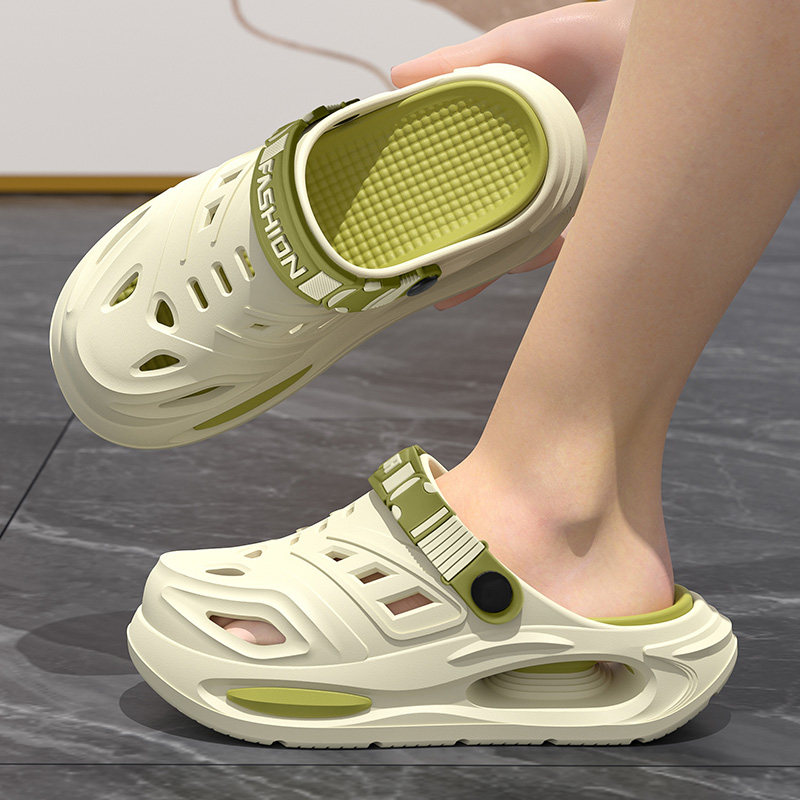 男士可外穿包头耐磨拖鞋洞洞鞋夏季2026新款踩屎感厚底防滑防臭