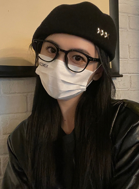 黑色贝雷帽女韩版ins大头围秋冬季显脸小日系画家帽子潮2023新款