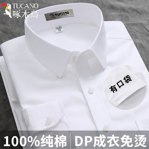 啄木鸟【纯棉DP成衣免烫】衬衫男